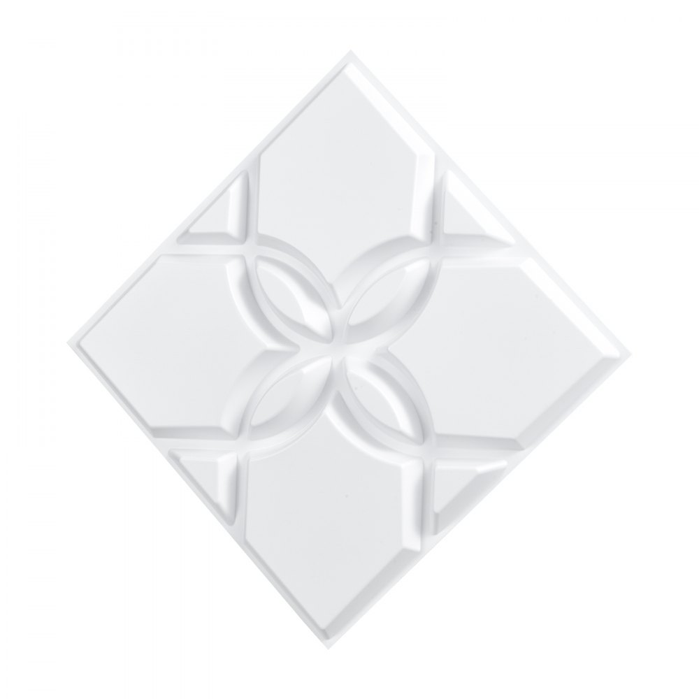 Panele ścienne VEVOR 3D, zestaw 33 paneli ściennych z PVC o wymiarach 30x30 cm w nowoczesnym, minimalistycznym wzorze kwiatowym, dekoracja ścienna, aranżacja wnętrz na sufit, do sypialni, salonu i pokoju zabaw, matowa biel