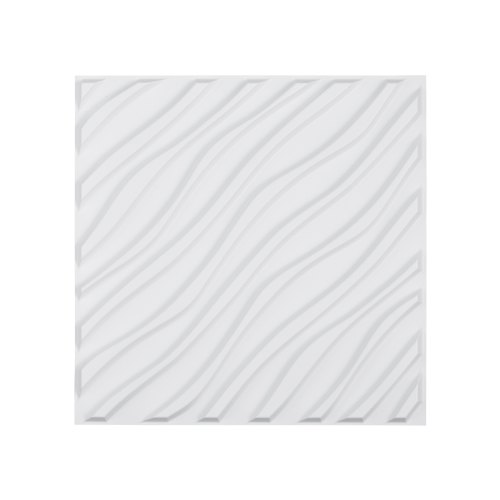 VEVOR 3D Panele Ścienne Zestaw 12 Okładziny Ścienne 50x50cm PVC 2,97m² Fala Matowa Biała