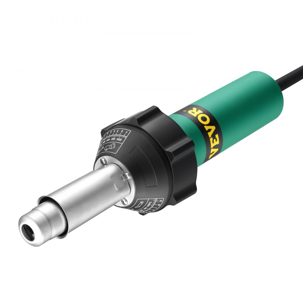Spawarka na gorące powietrze VEVOR do tworzyw sztucznych, pistolet na gorące powietrze 1600 W, pistolet do spawania PVC TPO i winylu 50–600°C, spawarka na gorące powietrze z 4 akcesoriami – 2 dysze i 1 wałek do łączenia płyt PP/PE/PVC