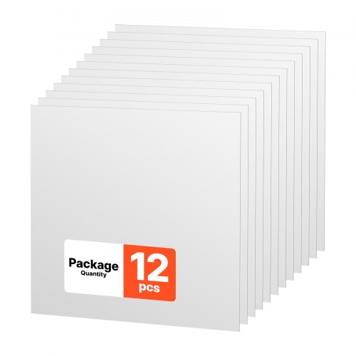 VEVOR 12 szt. Panele sufitowe, Płyty sufitowe, Płyta piankowa PVC 605x605 mm, Białe, Minimalistyczny design, Wodoodporne, Ognioodporne, Możliwość cięcia, Do sufitów podwieszanych, Nowoczesna dekoracja wnętrz do domu i biura