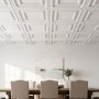 VEVOR 605x1215mm PVC Ceiling Tiles 12-Pack White 3D Textured Accent Panels, Smooth PVC Sheet for Drop Grid, Impact-Resistant, Paintable Surface, Easy Cut, Modern Decorative Style for Home, Office Area