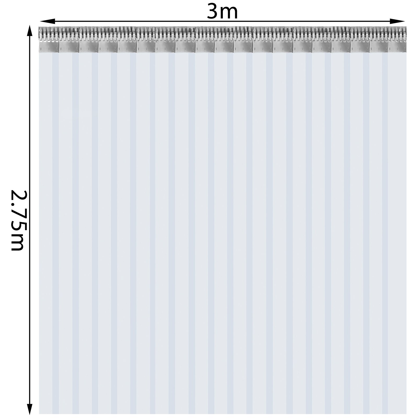 VEVOR Kurtyna paskowa PVC Żaluzja pionowa 3 mx 2,75 m Kurtyna bramy 19 pasów