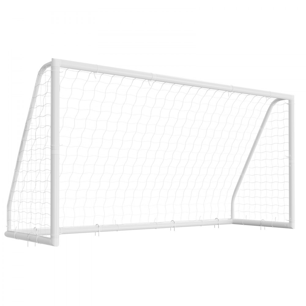 Bramka do piłki nożnej VEVOR 365 x 182 cm, przenośna bramka do piłki nożnej z PVC, do użytku na zewnątrz, z siatką PE, do ogrodów, parków i szkół, odporna na warunki atmosferyczne, z kotwami gruntowymi, tarczą, workiem Oxford 600D i stabilnością przy prędkościach powyżej 110 km/h