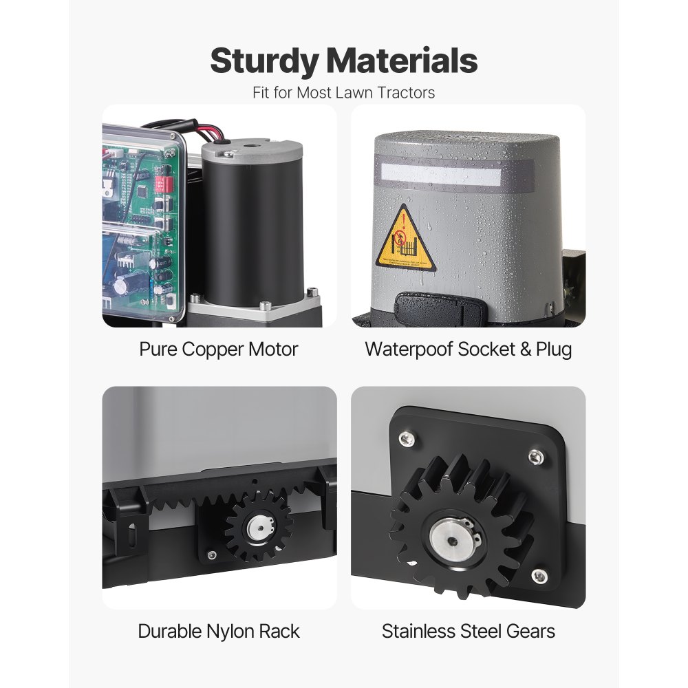 Napęd do bram przesuwnych VEVOR, napęd solarny 280 W do bram o szerokości do 20 m i udźwigu do 800 kg, silnik do rolet z czujnikiem podczerwieni i 2 pilotami, system otwierania bram wjazdowych