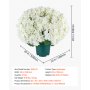 VEVOR Artificial Potted Hydrangeas 508 mm 2-Pack Fake Flower Plants White, for Porch, Patio, Entryway, & Home Decor, Indoor & Outdoor Use, Silk and PE Blooms in Pots, Ready to Display Faux Plants