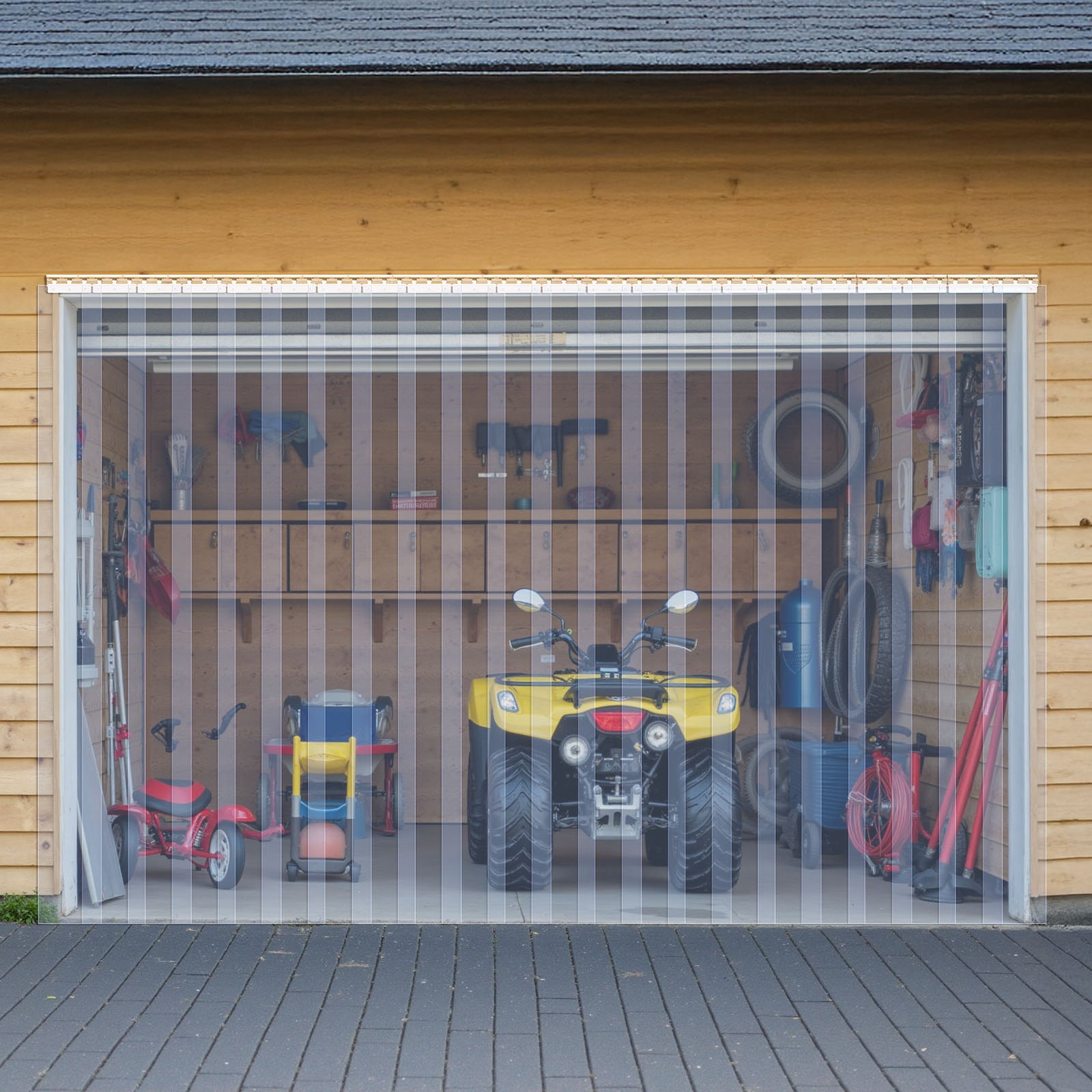 Kurtyna paskowa z tworzywa sztucznego VEVOR, 915 x 2134 mm, grubość 2 mm, opakowanie 6 sztuk, plastikowa taśma do drzwi magazynowych, mroźniczych i garażowych, gładka, przezroczysta