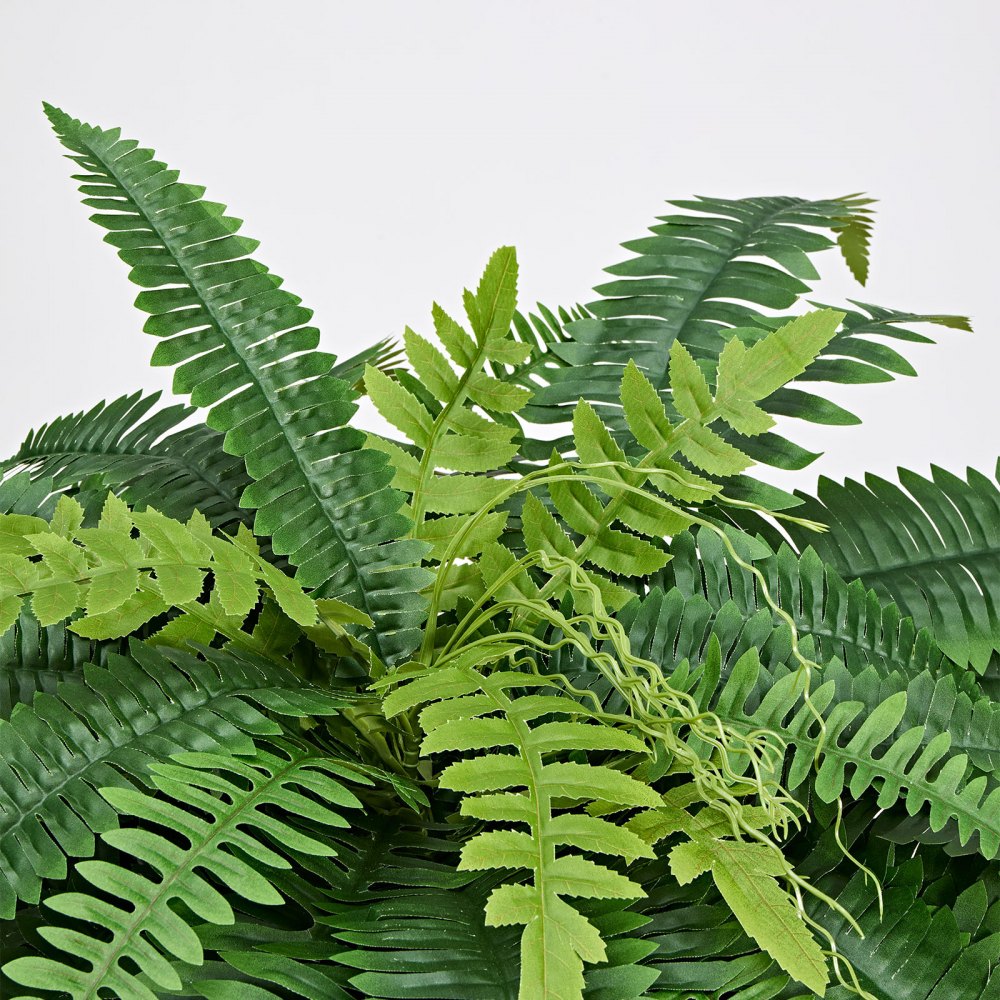 VEVOR Artificial Ferns, 1143 mm Fake Boston Fern Bush Plant with 63 Fronds, Faux Greenery for Indoor/Outdoor Decor, Silk & LDPE, Suitable for Home Porch Garden Office Living Room Planter, Set of 2