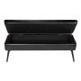 VEVOR Leather Storage Ottoman Bench, PU Leather Bench with Storage and Metal Legs, Modern Shoe Benches Seat for Entryway, Upholstered End of Bed Benches for Living Room, Dining Room, Hallway, Black