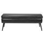 VEVOR Leather Storage Ottoman Bench, PU Leather Bench with Storage and Metal Legs, Modern Shoe Benches Seat for Entryway, Upholstered End of Bed Benches for Living Room, Dining Room, Hallway, Black