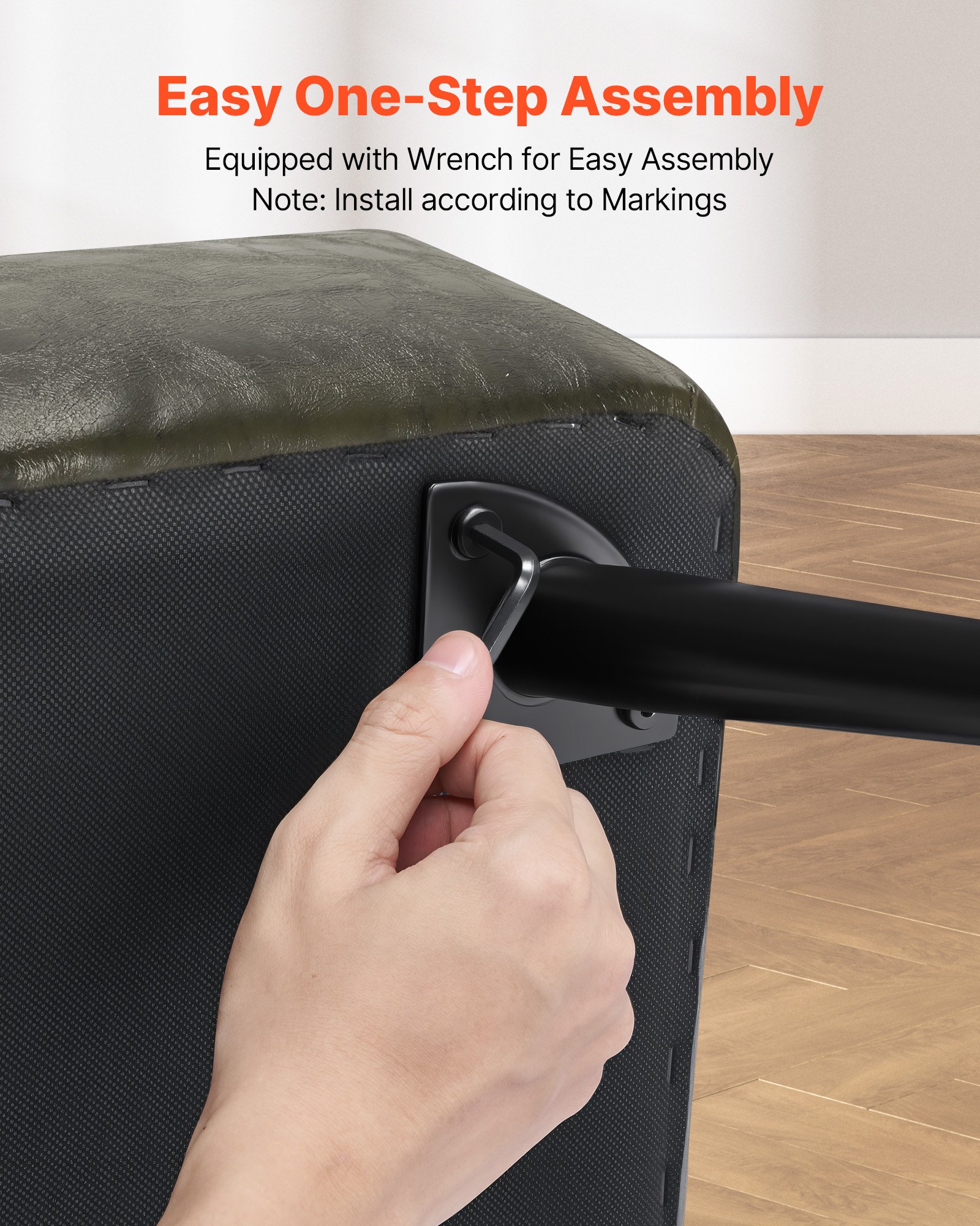 Ławka otomana VEVOR (400 x 1200 x 450 mm) wykonana ze skóry ekologicznej z metalowymi nogami i miejscem do przechowywania, tapicerowana ławka na buty o nośności 300 kg, nowoczesna ława łóżkowa, sypialniana, do salonu i jadalni, zielona