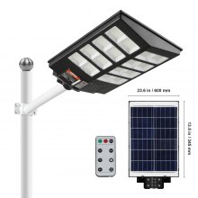 Słoneczna lampa uliczna VEVOR 800 W, zewnętrzne lampy LED o mocy 1400 lm z pilotem RF, wodoodporna lampa z czujnikiem ruchu zasilana energią słoneczną IP66 do domu w ogrodzie
