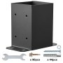 VEVOR 10-piece set of screw-on post anchors, 96 x 140 x 163 mm, carbon steel post shoe, post base, ground sleeve, support foot. Ideal for veranda railings, pergolas and columns.