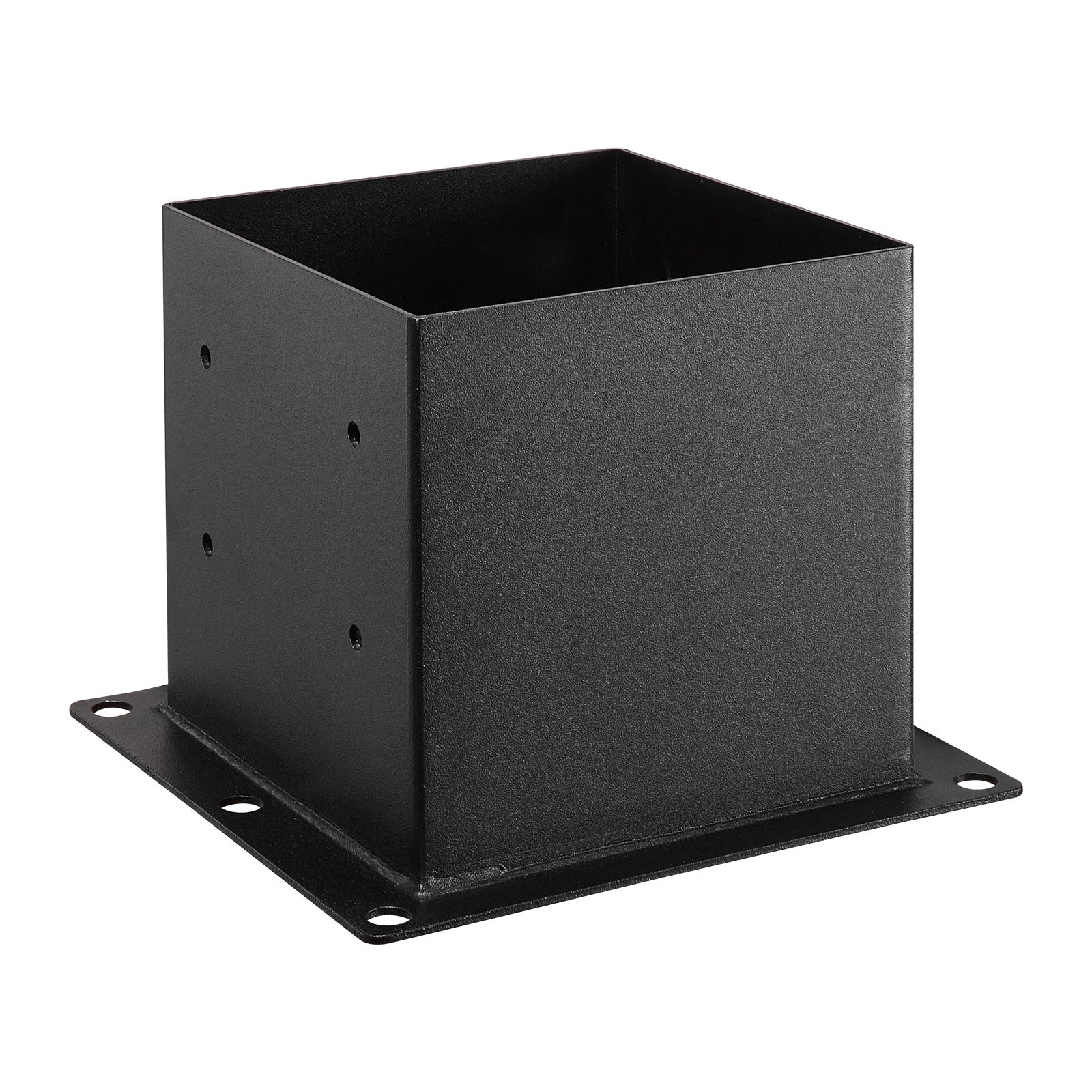 Tuleja montażowa VEVOR, 4 sztuki, wymiary wewnętrzne wspornika słupka 92 x 92 mm do słupków 88,9 x 88,9 mm, wytrzymała tuleja uziemiająca ze stali węglowej, idealna do balustrad altan i tarasów, płyta podstawy podtrzymującej taras, kolor czarny