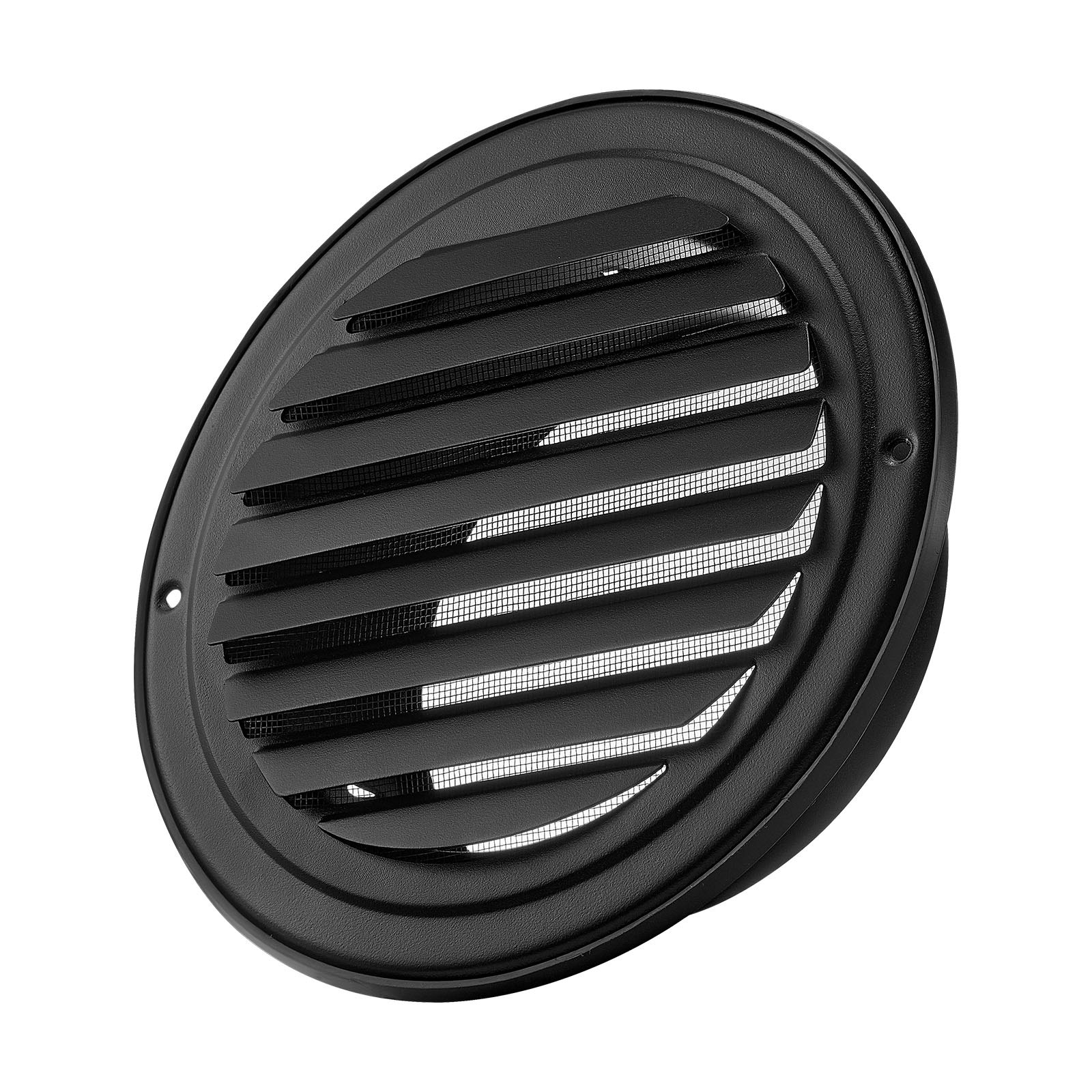 Kratka wentylacyjna VEVOR ze stali nierdzewnej φ 208 x 68 mm, kratka wylotowa powietrza z listwami, kratka zewnętrzna z moskitierą, kratka chroniąca przed warunkami atmosferycznymi do domu, łazienki, garażu, kuchni, piwnicy (zestaw 2 szt., kolor czarny)