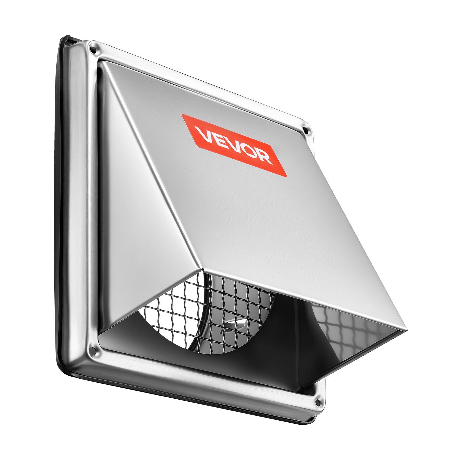 Kratka wentylacyjna ze stali nierdzewnej VEVOR, 162x162x121 mm, kratka chroniąca okap przed warunkami atmosferycznymi, kratka wentylacyjna z osłoną przed warunkami atmosferycznymi i zintegrowaną kratką ochronną, do domu, łazienki, garażu, kuchni, piwnicy (srebrna)