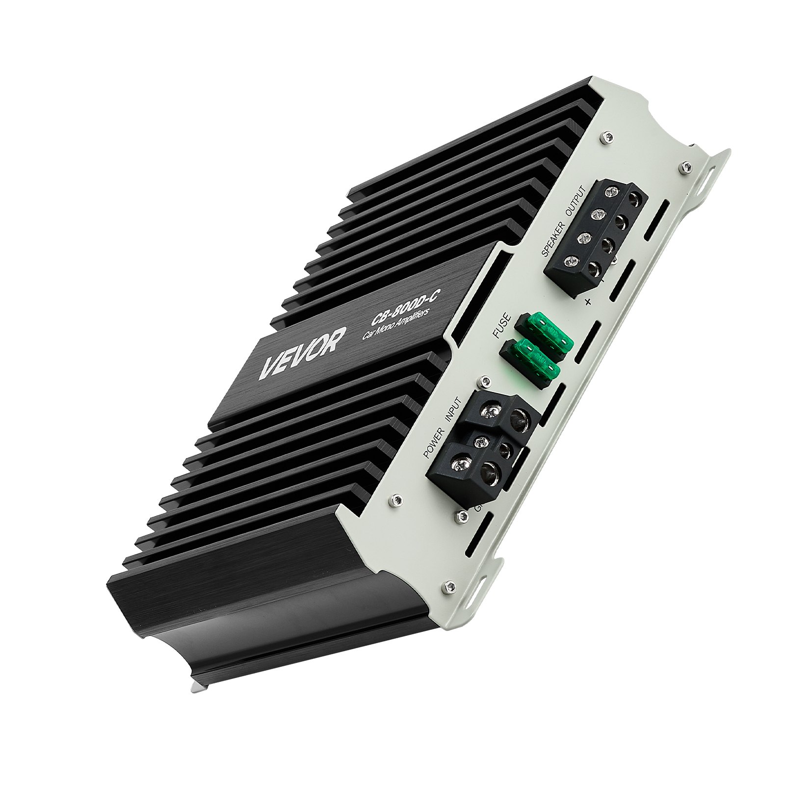 Wzmacniacz samochodowy VEVOR Monoblock o mocy 800 W RMS, maks. 1/2/4 Ohm, wzmacniacz audio (klasa D) ze zdalnym sterowaniem poziomem subwoofera, filtrem dolnoprzepustowym, wzmocnieniem basów, przesunięciem fazowym i regulacją głośności