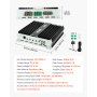 Wzmacniacz samochodowy VEVOR Monoblock 1200 W RMS MAX 1/2/4 Ohm, wzmacniacz audio (klasa D) ze zdalnym sterowaniem poziomem subwoofera, filtrem dolnoprzepustowym, wzmocnieniem basów, przesunięciem fazowym i regulacją głośności
