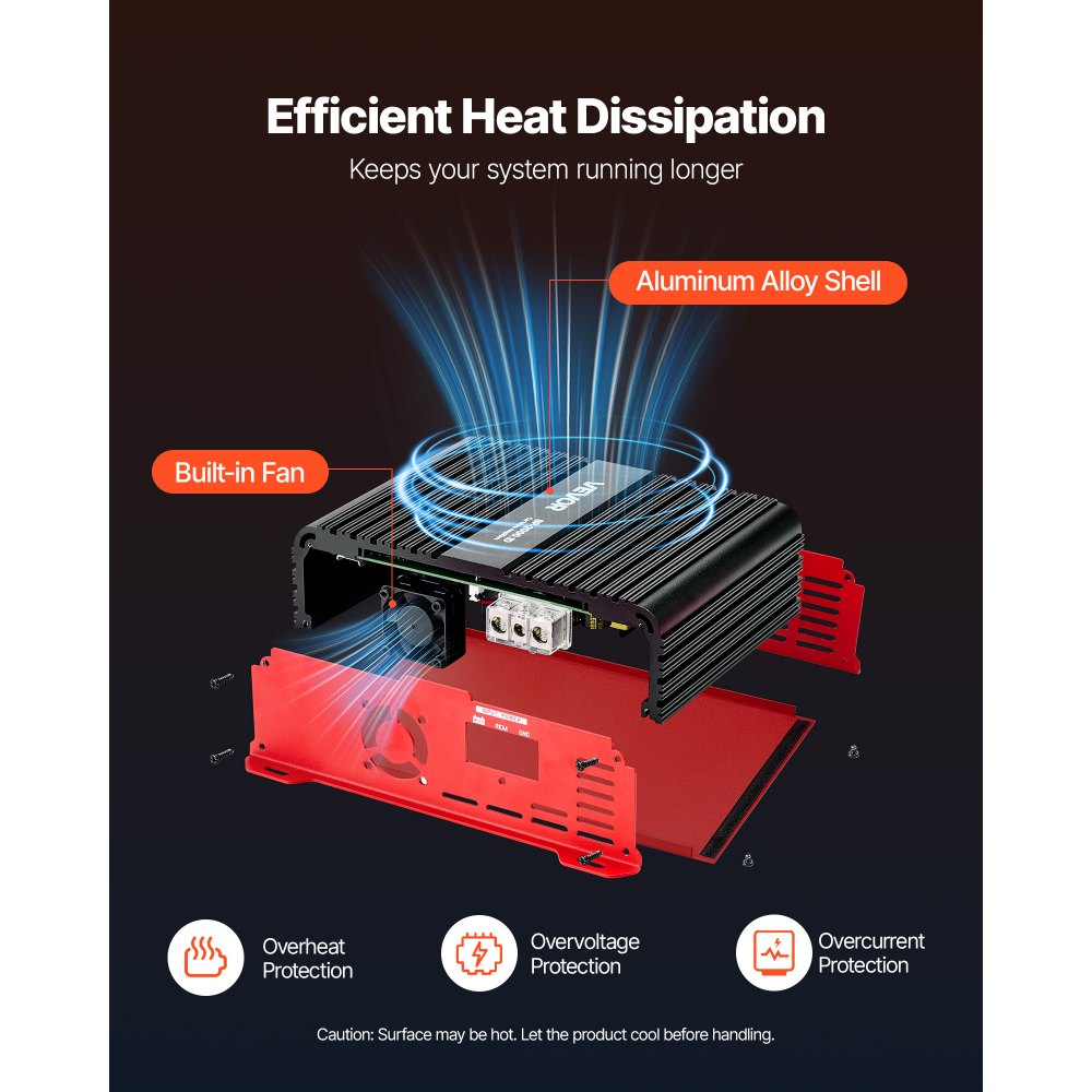 Wzmacniacz samochodowy VEVOR Monoblock 2000 W RMS MAX 1/2/4 Ohm, wzmacniacz audio (klasa D / 1-kanałowy) ze zdalnym sterowaniem głośnością subwoofera, filtrem dolnoprzepustowym, wzmocnieniem basów i regulacją głośności