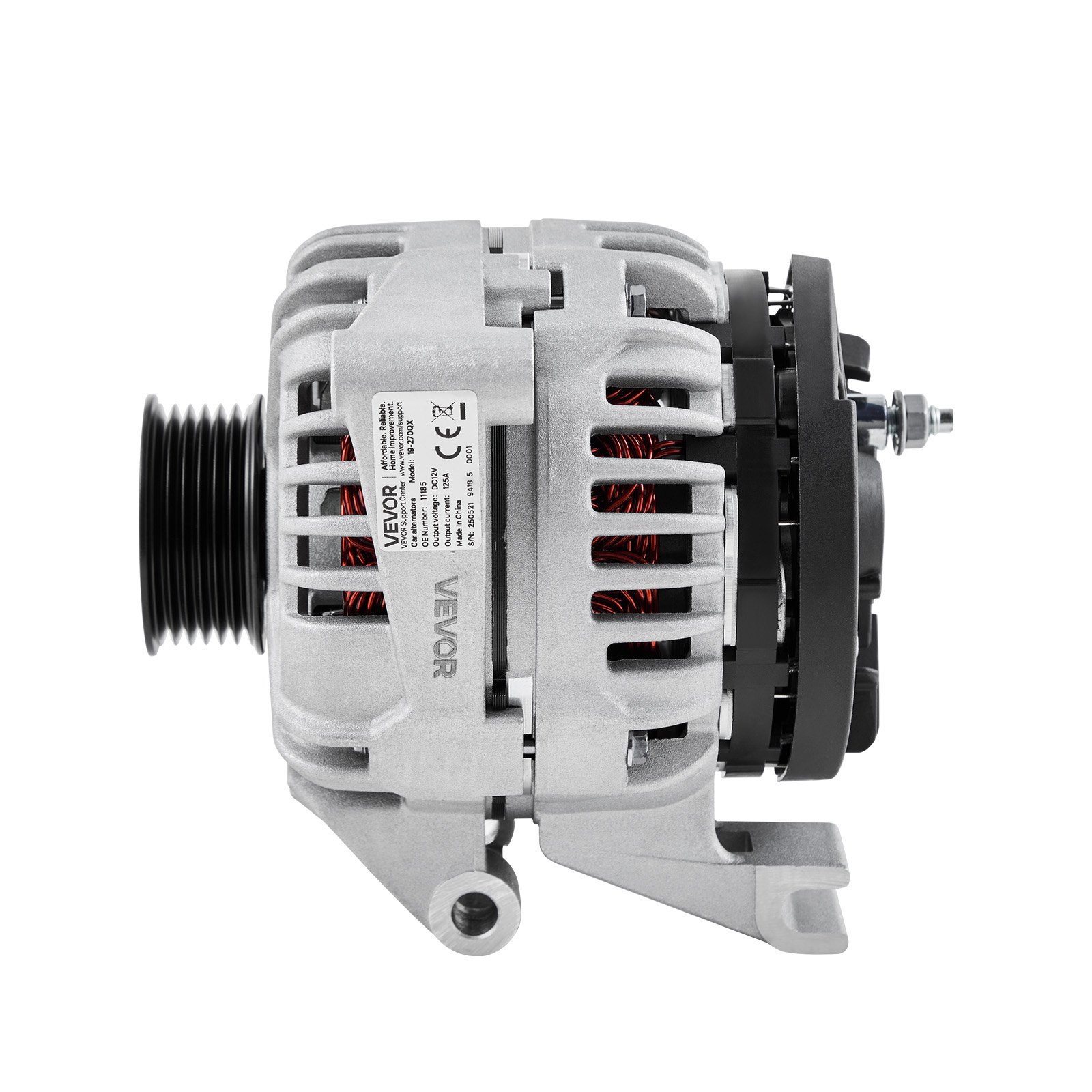 Alternator samochodowy VEVOR 11185 do modeli Chevrolet Impala LS, LT 3.5L 2006-2011, Impala LTZ 3.9L 2009-2010, Monte Carlo V6 2006-2007, alternator zamienny do samochodów 0124425102, 0124425032, 10335497