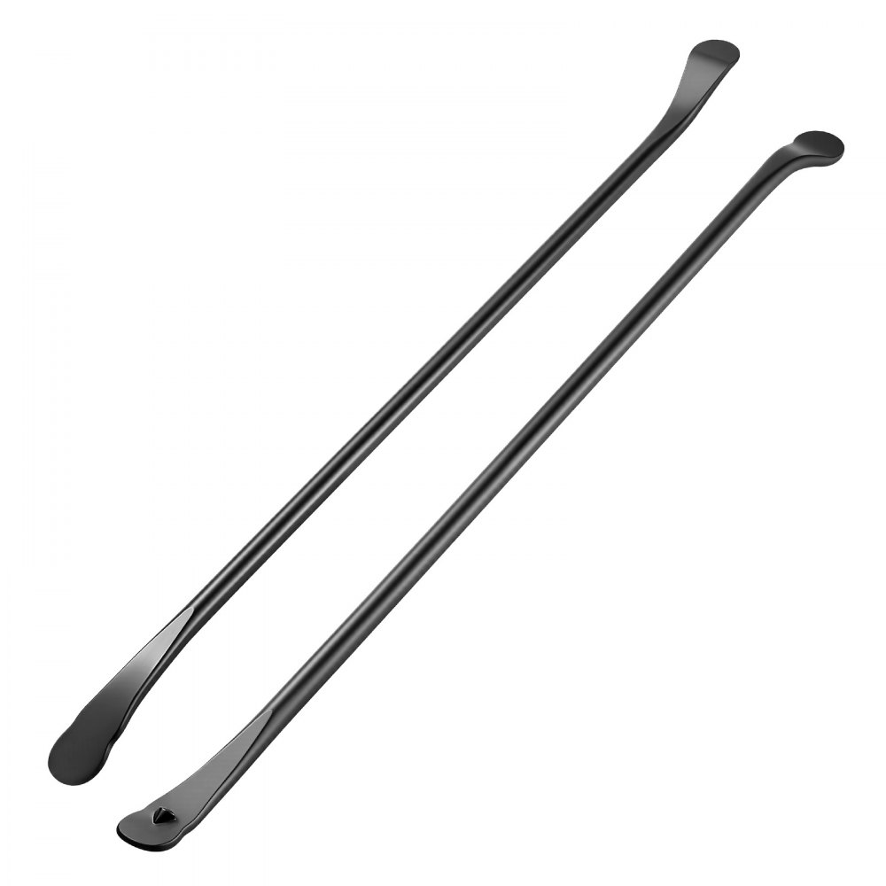 VEVOR Narzędzie do montażu opon Ręczna montażownica do opon 2 szt. Metalowa łyżka do opon 97 cm Łyżka do montażu i demontażu opon do mobilnych napraw samochodów uniwersalnych typów pojazdów na zewnątrz, czarna