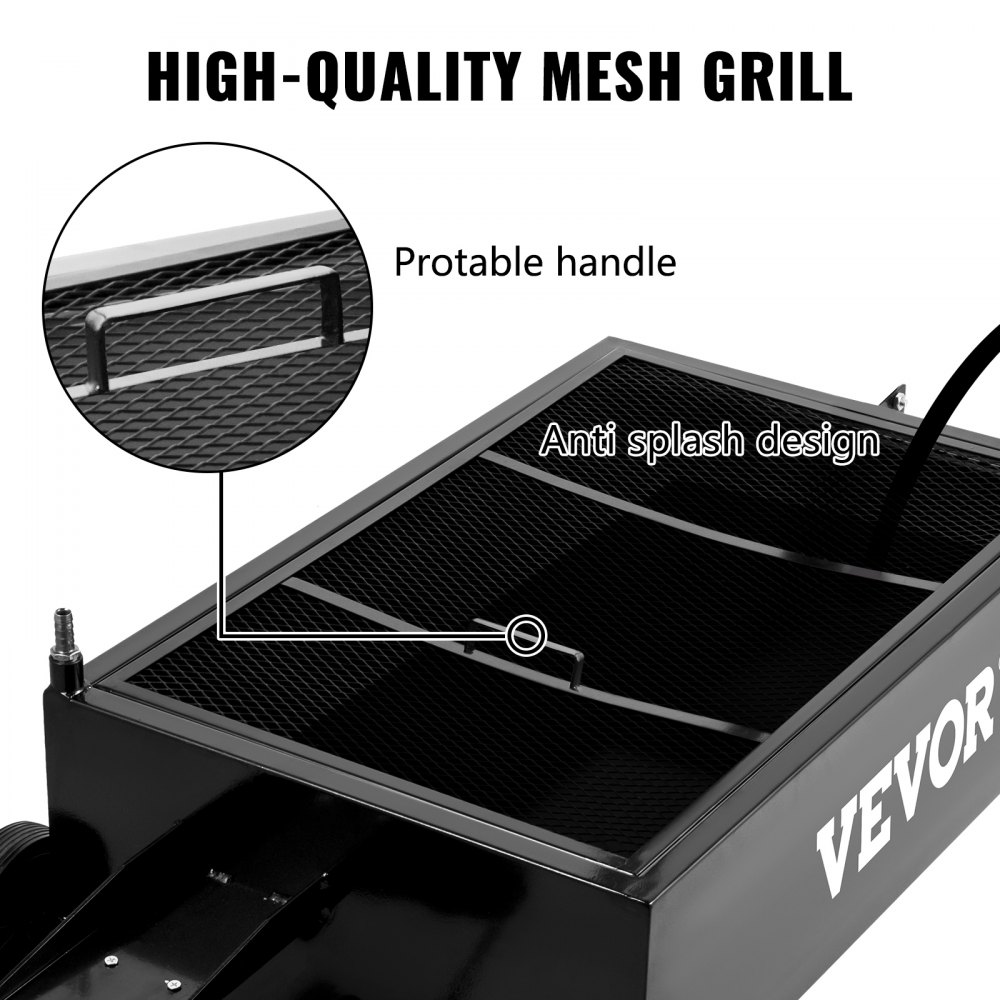 Niskoprofilowa miska spustowa oleju VEVOR do pojazdów ciężarowych, miska spustowa o pojemności 25 galonów, ze zwijaczami węży pompy