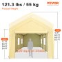 VEVOR namiot garażowy 3x6m namiot pastwiskowy foliowy namiot garażowy namiot magazynowy 3-warstwowy PE żółty