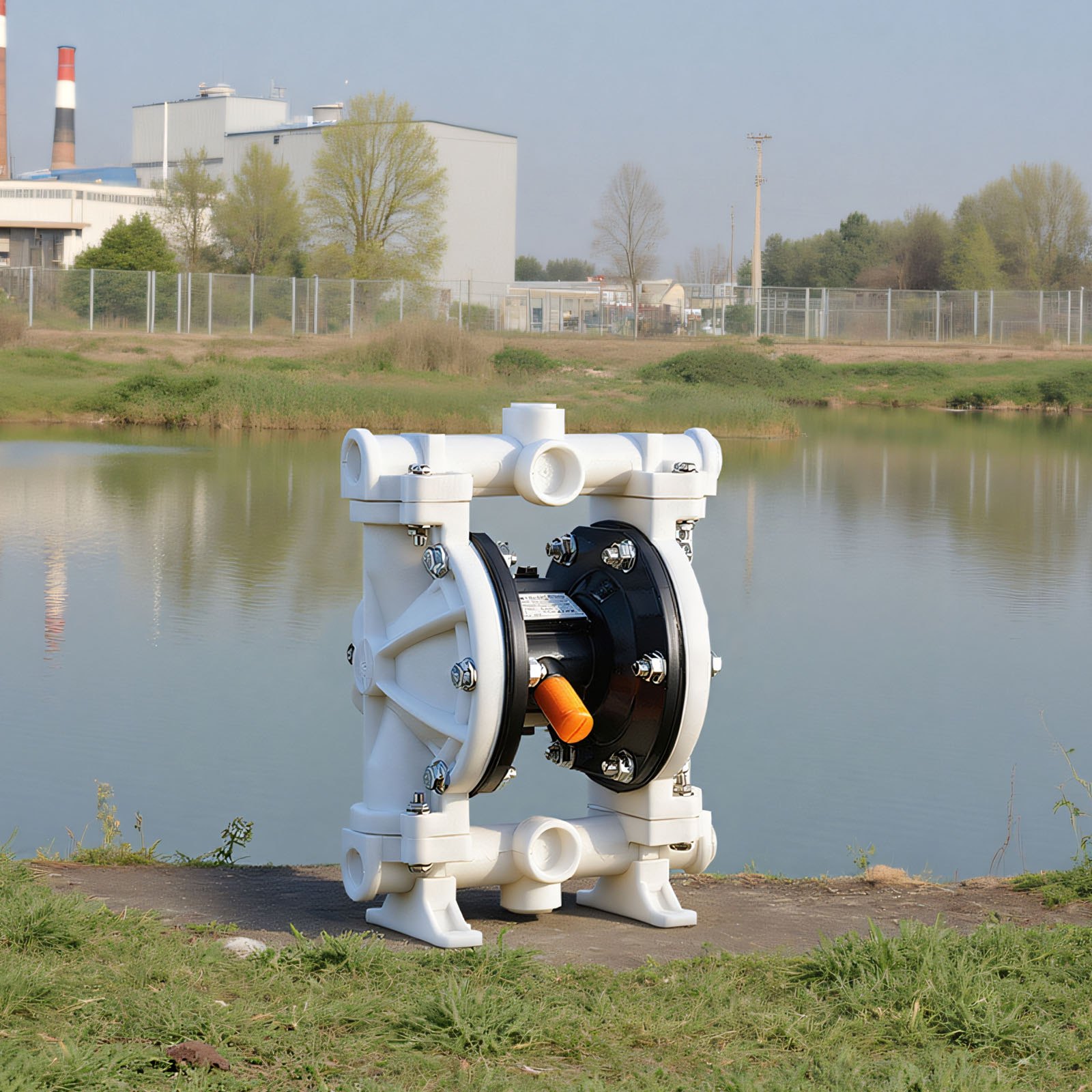 Pompa pneumatyczna z podwójną membraną VEVOR, 16,64 l/min, wlot i wylot 38,1 mm, pneumatyczna pompa do przepompowywania zużytego oleju, maks. 100 PSI, obudowa z polipropylenu, zasilana pneumatycznie, do oleju napędowego, smaru, nafty, benzyny