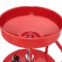 VEVOR 95L Waste Oil Drain Tank, Air Operated Portable Oil Drainer with Adjustable Funnel Height, Industrial Fluid Drain Tank with Wheels, Fluid Fuel Transfer Drainage for Auto Repair Shops, Red
