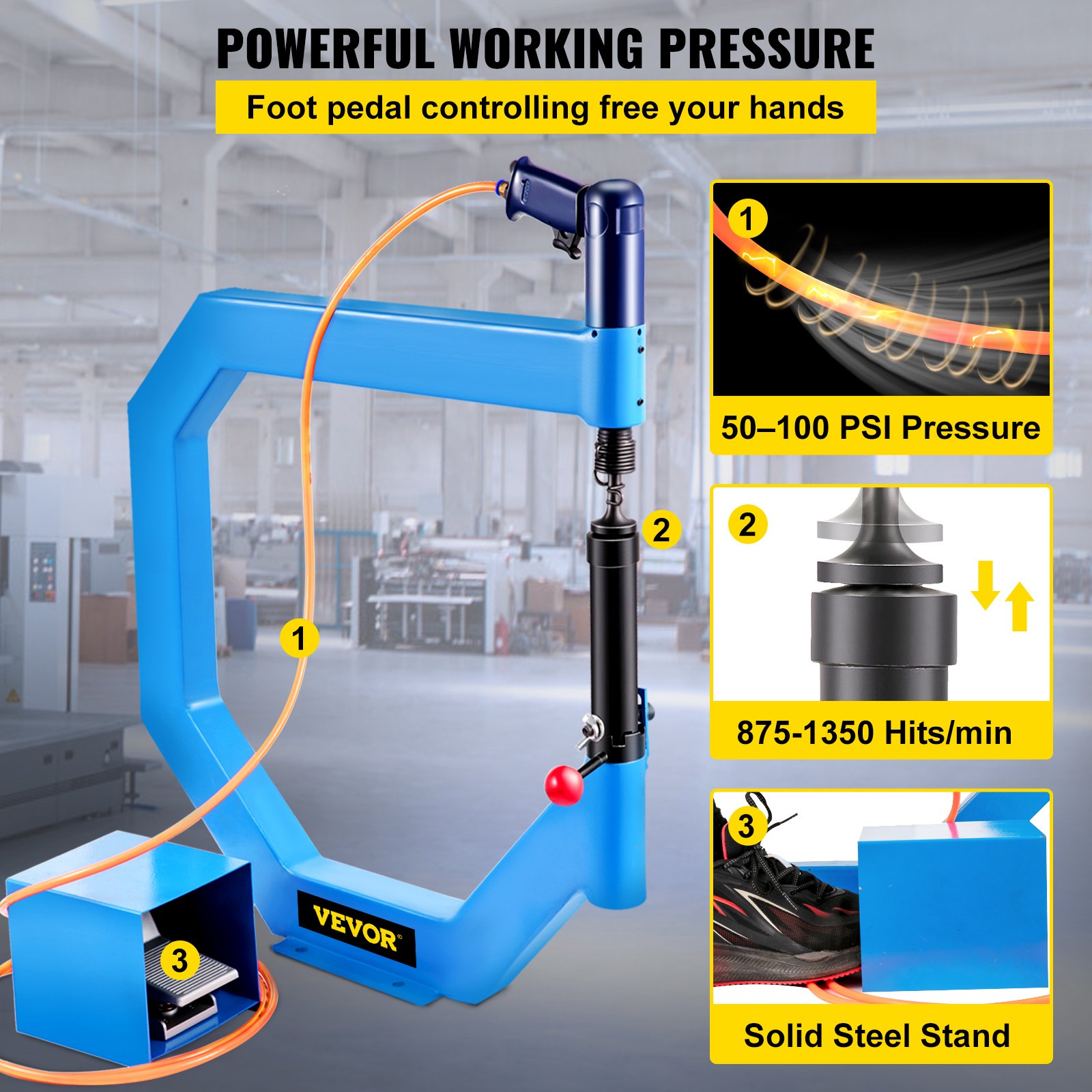 Pneumatyczny młotek polerski VEVOR 50-100 PSI młotek wyrównujący młotek polerski na sprężone powietrze