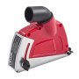 Osłona odciągowa do szlifierki kątowej VEVOR, kompatybilna z 100-125 mm, osłona przeciwpyłowa z 6 tarczami zaciskowymi, regulowana głębokość cięcia, podłączenie do odkurzacza, do drewna, betonu, ścian, kamienia, kolor czerwony