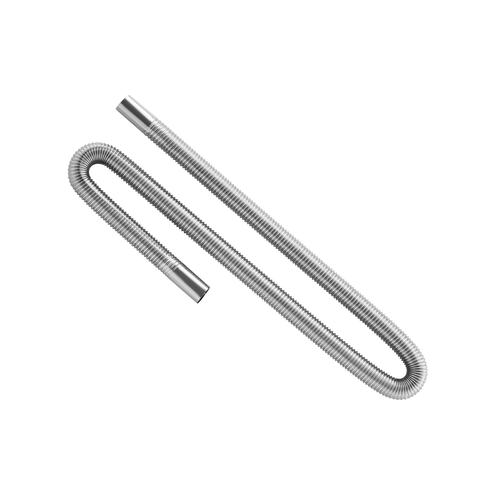 Rura wydechowa VEVOR, elastyczny wąż wydechowy do ogrzewania postojowego, 119 cm, do ogrzewania samochodowego na olej napędowy, z 2 zaciskami, rura wydechowa ze stali nierdzewnej o przekroju Φ 25 mm do ogrzewania powietrza na olej napędowy o mocy 2 kW / 5 kW / 8 kW