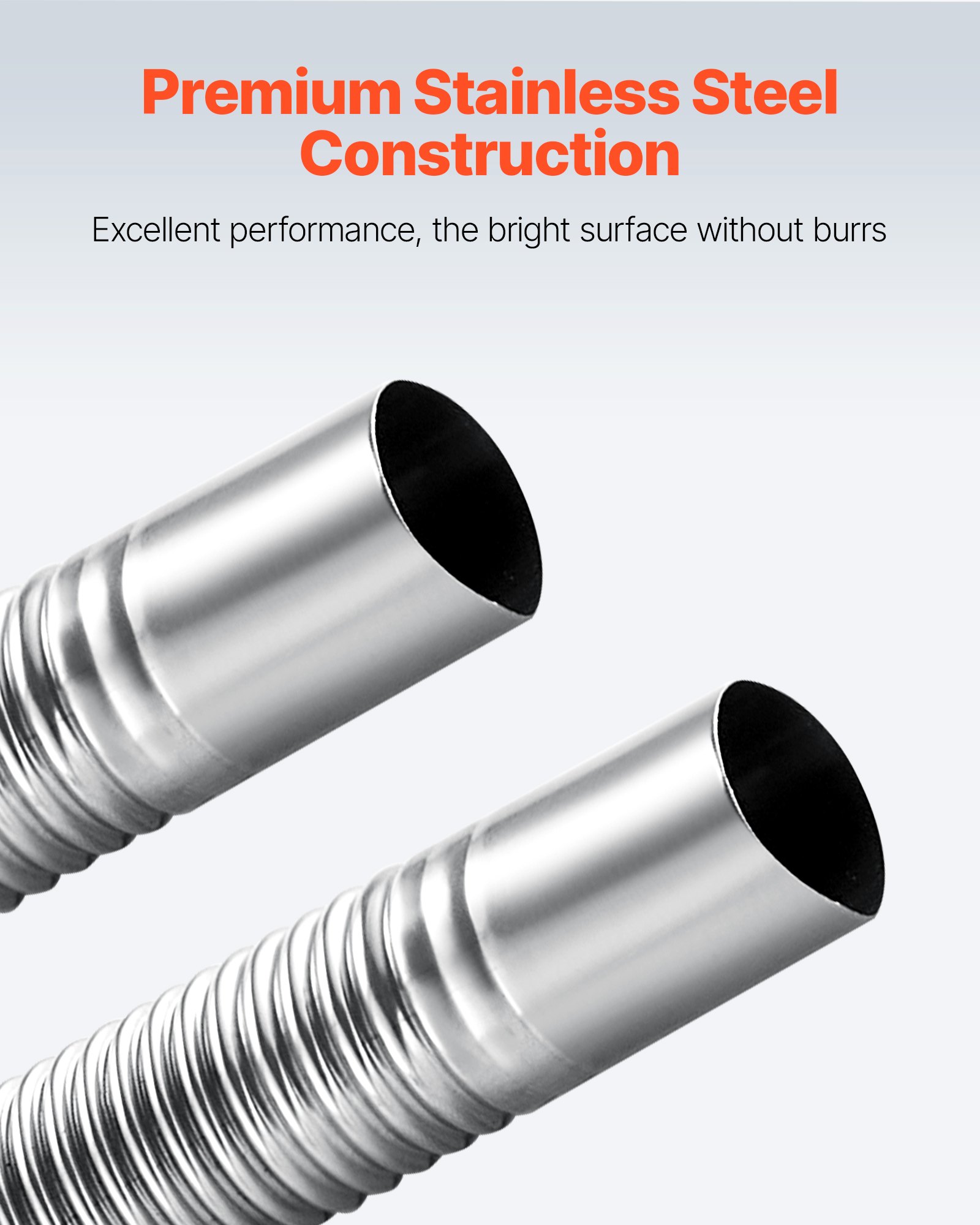 VEVOR Exhaust Hose, 1980mm Stainless Steel Exhausts Hose, Diesel Heater Flexible Exhaust Pipe with 2 Hose Clamps, Exhausts Hoses Kit Diesel Heater Accessories for 2KW 5KW 8KW Diesels Heaters