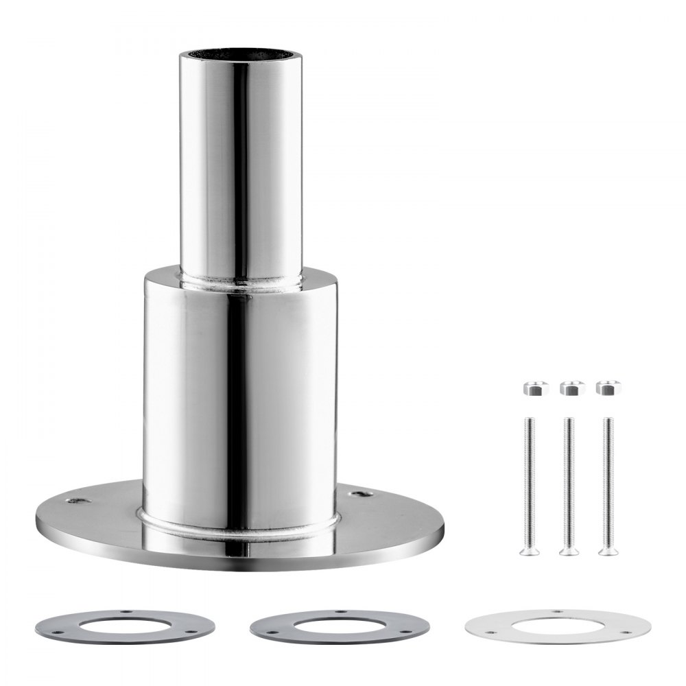 VEVOR Thru Hull Exhaust Skin Fitting, 24mm Diesel Heater Exhaust Skin Fitting, Straight Thru Hull Exhausts Skins Fits Kit with Screws, Nuts & Gasket for 2KW 5KW 8KW Diesel Heaters, 316 Stainless Steel