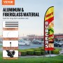 Flaga reklamowa VEVOR 5m z piórami do restauracji z burgerami z zestawem masztów, zewnętrzne flagi reklamowe dla firm, w tym 1 flaga banerowa, 1 maszt, 1 palik do wbicia w ziemię, flaga Swooper dla firm