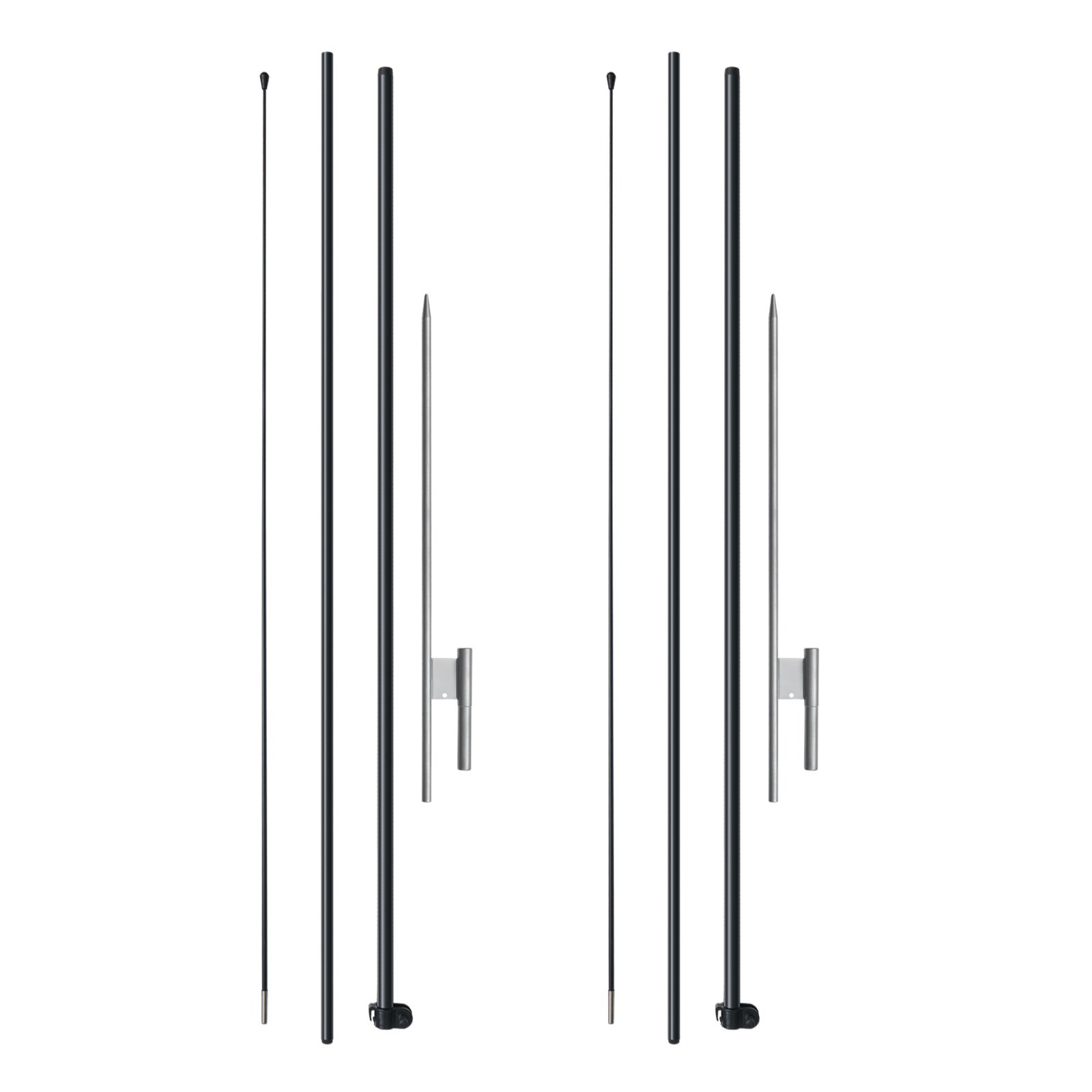 VEVOR Feather Flagpole Set, 2 Packs Swooper Flagpoles 12.7 ft, Sign Flagpoles for Outdoor Business Advertising Flags, with Ground Stakes and Carrying Bag (Flag Not Included)