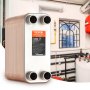VEVOR heat exchanger, 127 x 305 mm, 100 plates, brazed plate heat exchanger, copper/316L stainless steel, water-to-water heat exchanger for underfloor heating, hot water preparation, snow melting, beer cooling