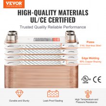 Płytowy wymiennik ciepła VEVOR 80 4x1-1/4 cala przyłącze MNPT 127x305mm stal nierdzewna 316