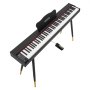 Cyfrowe pianino VEVOR, 88 półważonych klawiszy, standardowy rozmiar, pianino elektryczne, czarne dla początkujących, 600 brzmień, 600 rytmów, USB, MIDI, wyjście audio, gniazdo słuchawkowe, pedał podtrzymujący i głośniki Hi-Fi