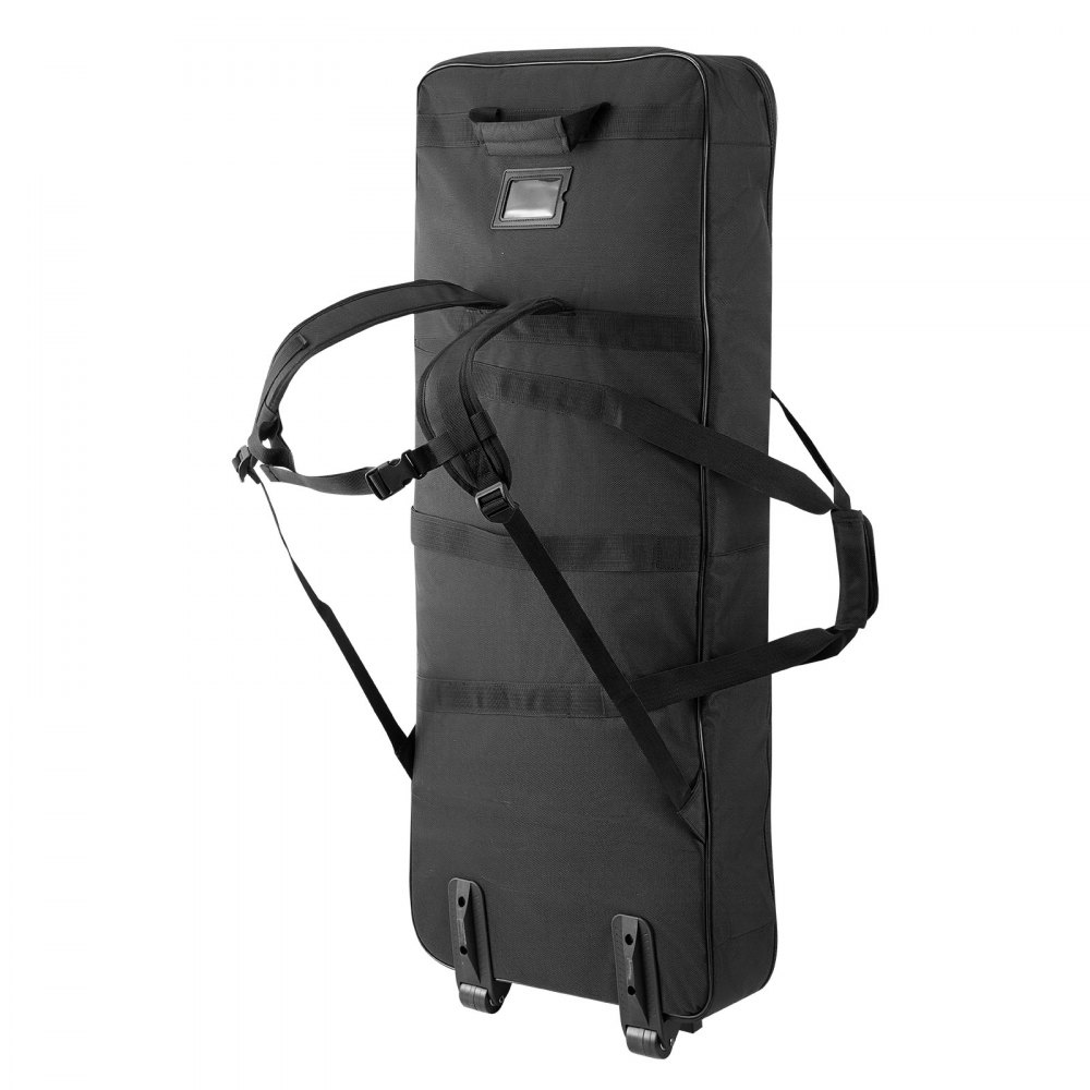 Torba na klawiaturę VEVOR, torba na klawiaturę 88 klawiszy, 1100 x 440 x 180 mm, torba na pianino elektryczne z regulowanymi paskami na ramię, uchwytami do przenoszenia i kółkami, 1680D, wodoodporna i wyściełana do klawiatury