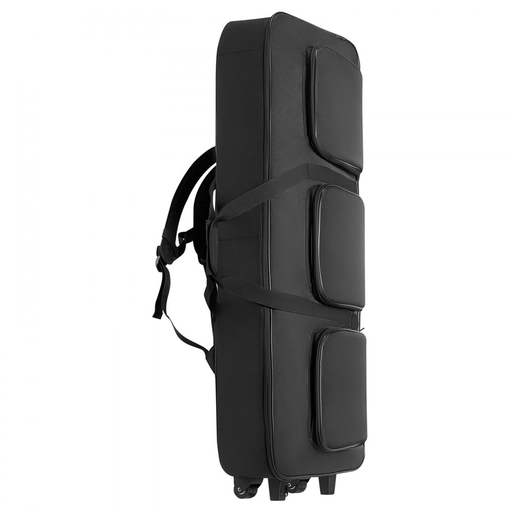 Torba na klawiaturę VEVOR, torba na klawiaturę 88 klawiszy, 1100 x 440 x 180 mm, torba na pianino elektryczne z regulowanymi paskami na ramię, uchwytami do przenoszenia i kółkami, 1680D, wodoodporna i wyściełana do klawiatury
