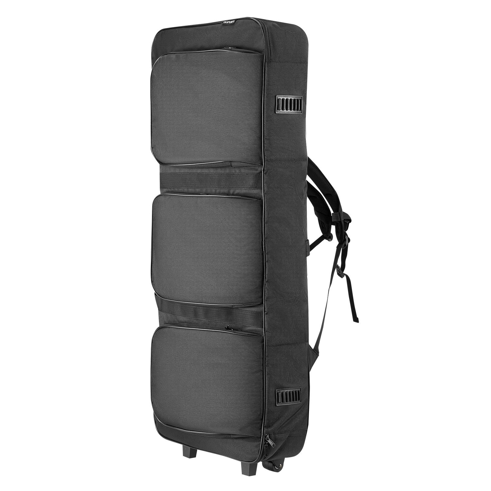 Torba na klawiaturę VEVOR, torba na klawiaturę 88 klawiszy, 1100 x 440 x 180 mm, torba na pianino elektryczne z regulowanymi paskami na ramię, uchwytami do przenoszenia i kółkami, 1680D, wodoodporna i wyściełana do klawiatury