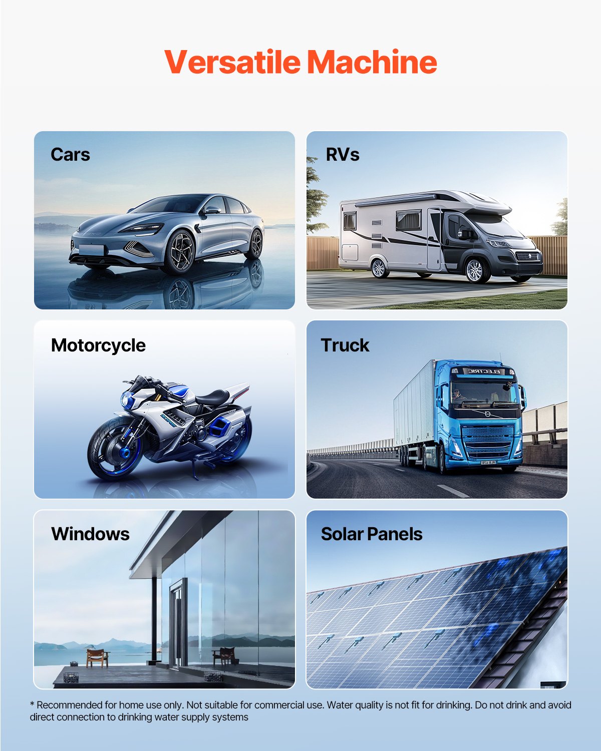 System wody dejonizowanej VEVOR do mycia samochodów, dejonizator wody z przenośnym miernikiem TDS, filtr do usuwania plam z wody bez plam i podwójnym trybem wyjściowym, do kamperów i motocykli