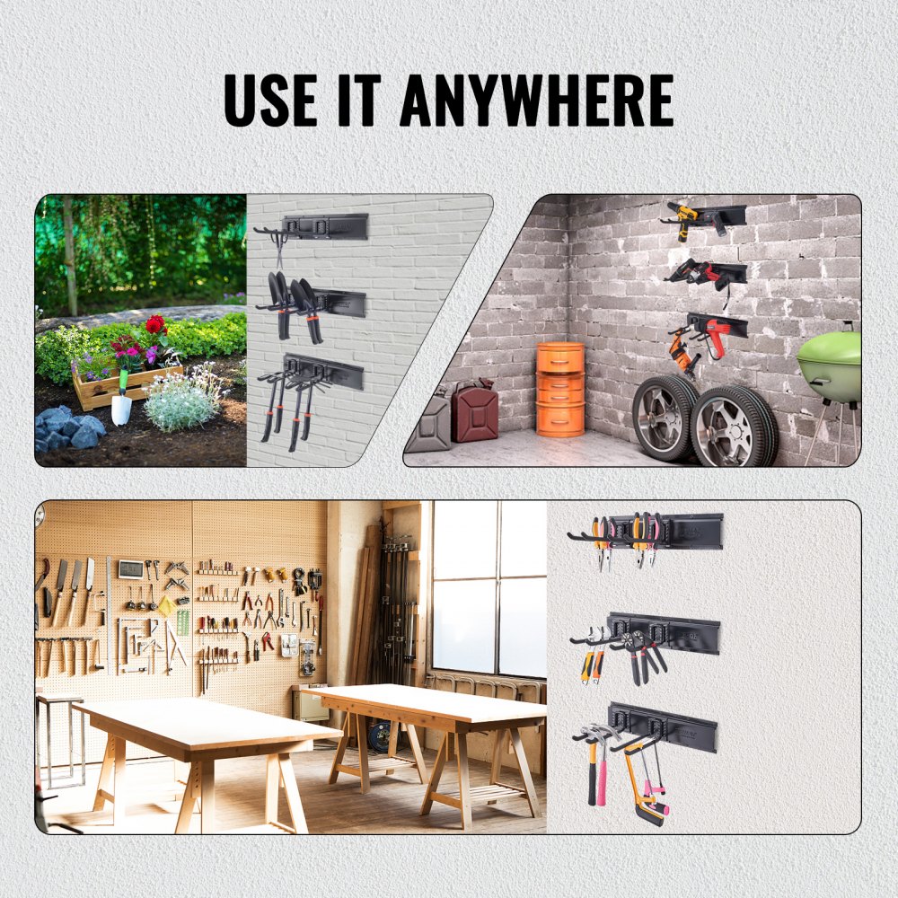 VEVOR Garażowy organizer na narzędzia Regał do przechowywania, montowany na ścianie, o dużej wytrzymałości, 600 funtów