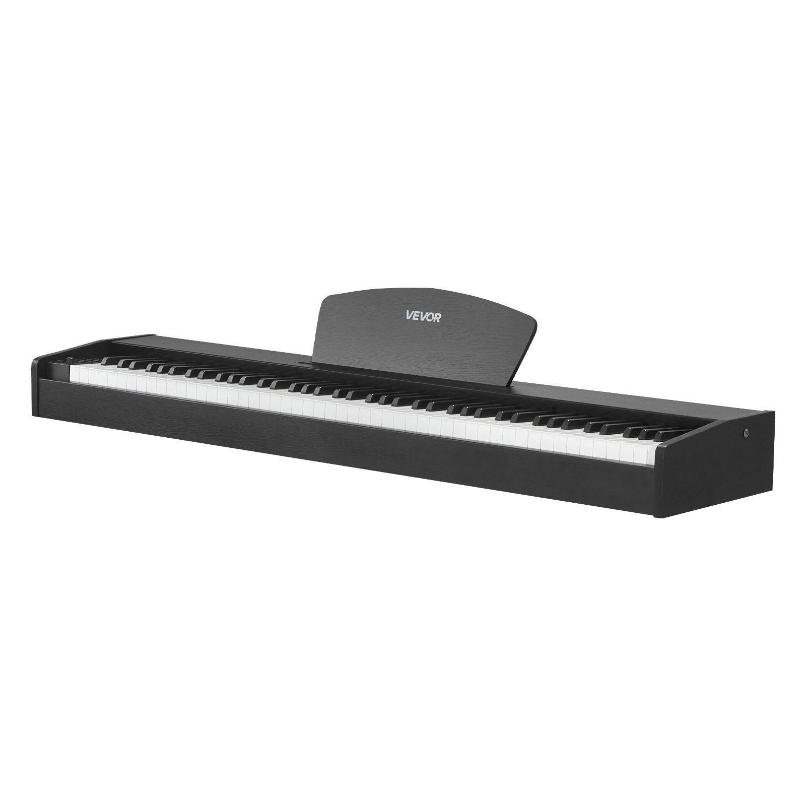 VEVOR Cyfrowe pianino ważone, 88 klawiszy w pełni ważonych, pianino elektryczne z podwójną klawiaturą i głośnikami, pulpit na nuty, pedał podtrzymujący, funkcja nagrywania, 280 nut, połączenie bezprzewodowe, dla początkujących, kolor czarny