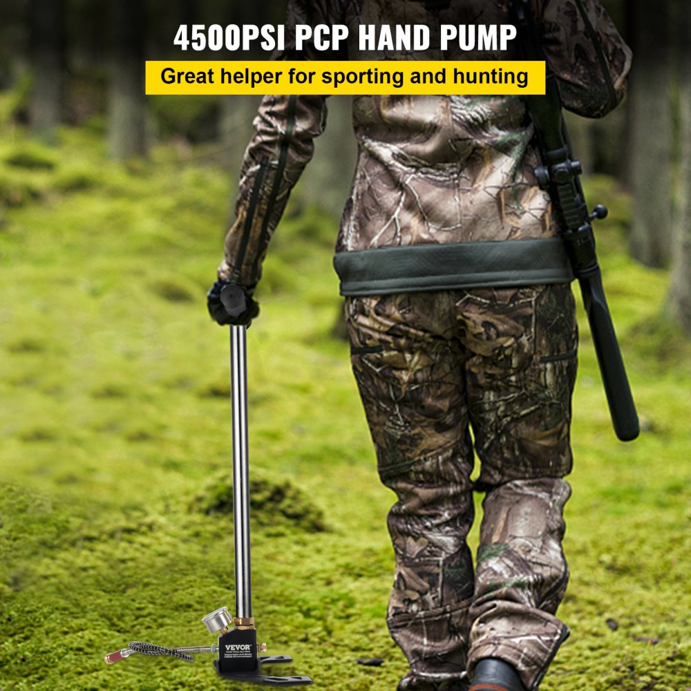 VEVOR Three-Stage High-Pressure Air Pump 4500psi, Portable Hand Pump 30MPa, High-Pressure Bicycle Pump for E-Bike, Mountain Bike, Road Bike, Complete Accessories