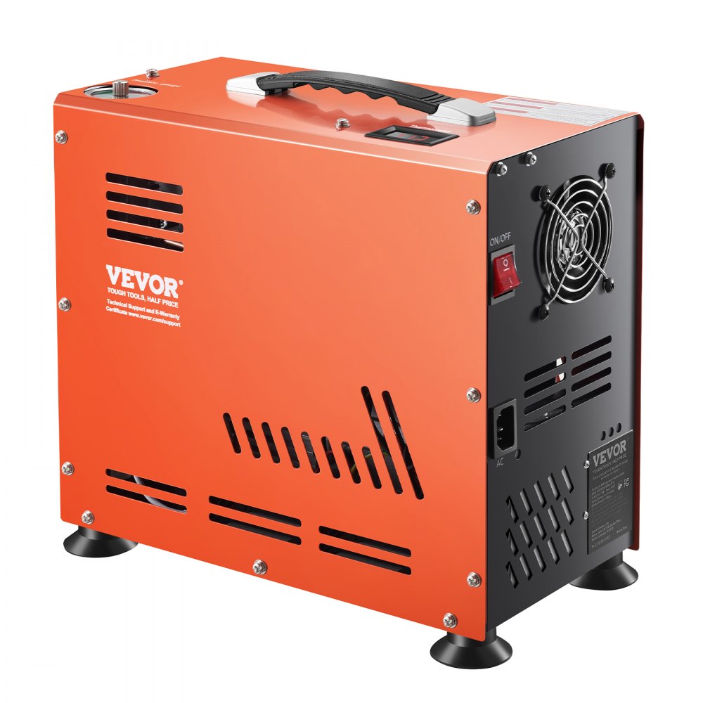 Kompresor powietrza VEVOR PCP, dwucylindrowy kompresor powietrza PCP o mocy 800 W do wiatrówek PCP, 310 barów/30 MPa, z wbudowanym wentylatorem i systemem chłodzenia, funkcją automatycznego zatrzymywania | Bezolejowy kompresor do paintballa, do wiatrówek i butli do nurkowania