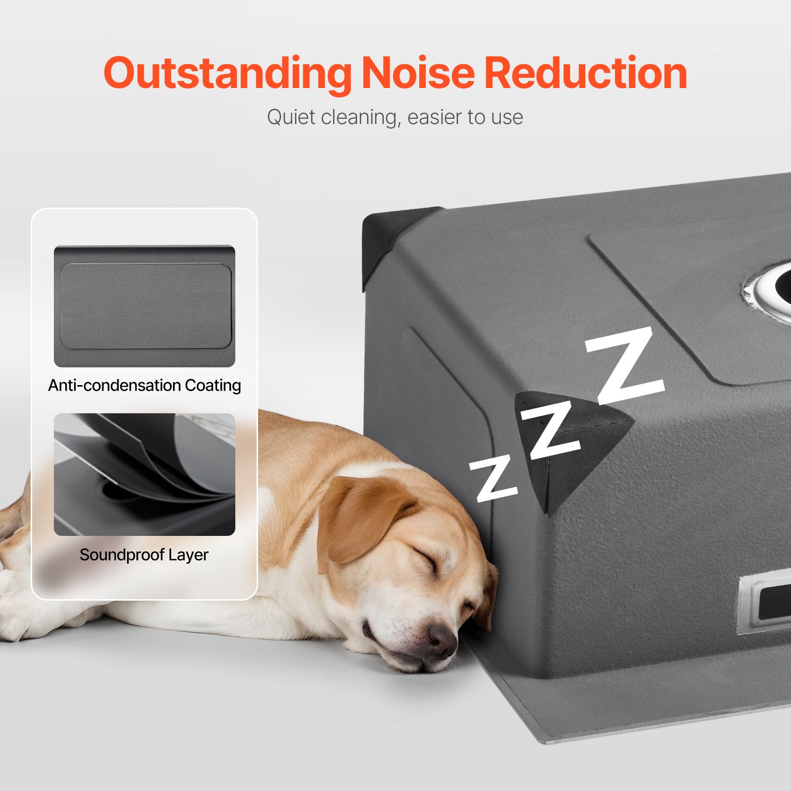 Zlew kuchenny VEVOR do zabudowy, 40 x 45 x 19 cm, wykonany ze stali nierdzewnej, do montażu na blacie, jednokomorowy z akcesoriami, zlew domowy do przygotowywania posiłków w kamperze