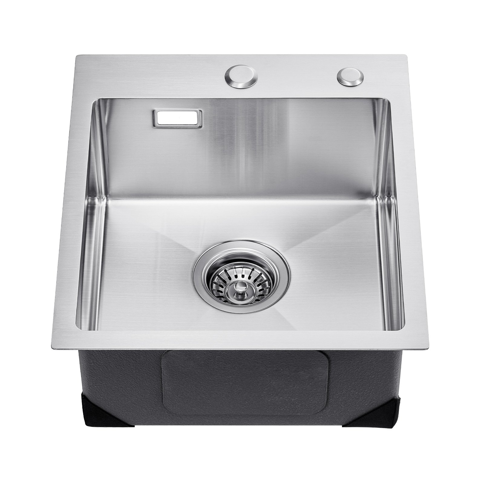 VEVOR Kitchen Sink, Built-in Sink, 40 x 45 x 19 cm, Stainless Steel, Top-Mounted Sink, Single Bowl with Accessories, Household Sink for RV, Preparation Kitchen, Bar