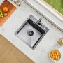 VEVOR Kitchen Sink, Built-in Sink, 40 cm Stainless Steel, Top-Mounted Sink, Single Bowl with Accessories, Household Sink for Motorhome, Preparation Kitchen, Bar (Black)