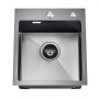 VEVOR Kitchen Sink, Built-in Sink, 40 cm Stainless Steel, Top-Mounted Sink, Single Bowl with Accessories, Household Sink for Motorhome, Preparation Kitchen, Bar (Black)